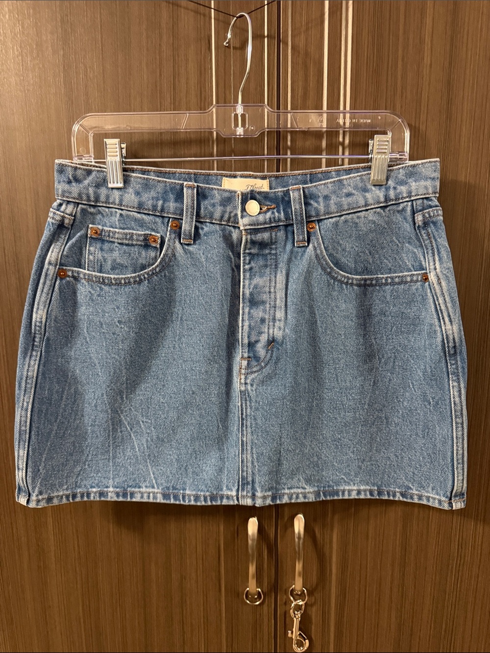 Universal Thread Medium Blue Denim Mini Skirt with Front Pockets